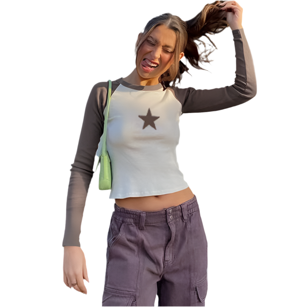 Star Long Sleeve Short T-shirt
