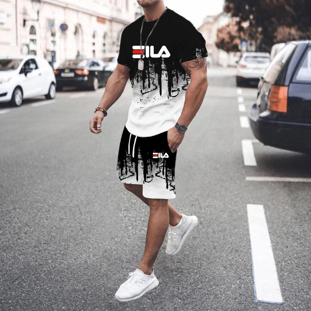 EILA Color Block Shorts Set