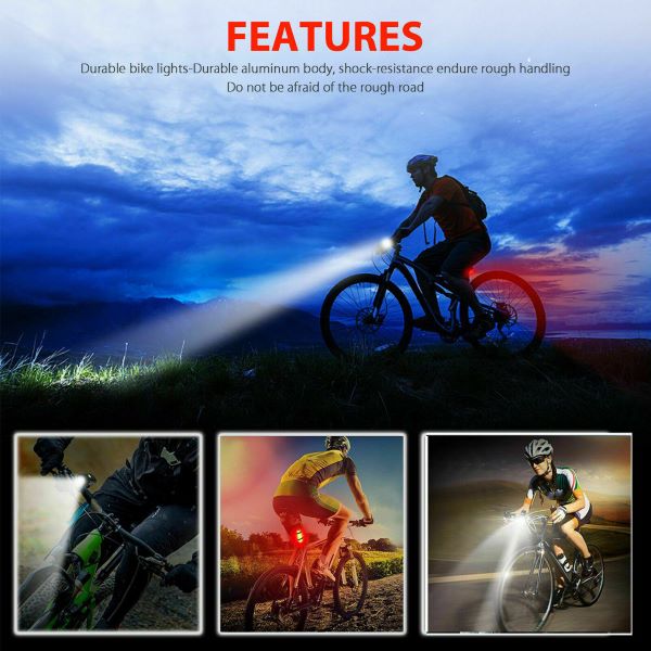 USB LED Bicycle Head and Tail Lights