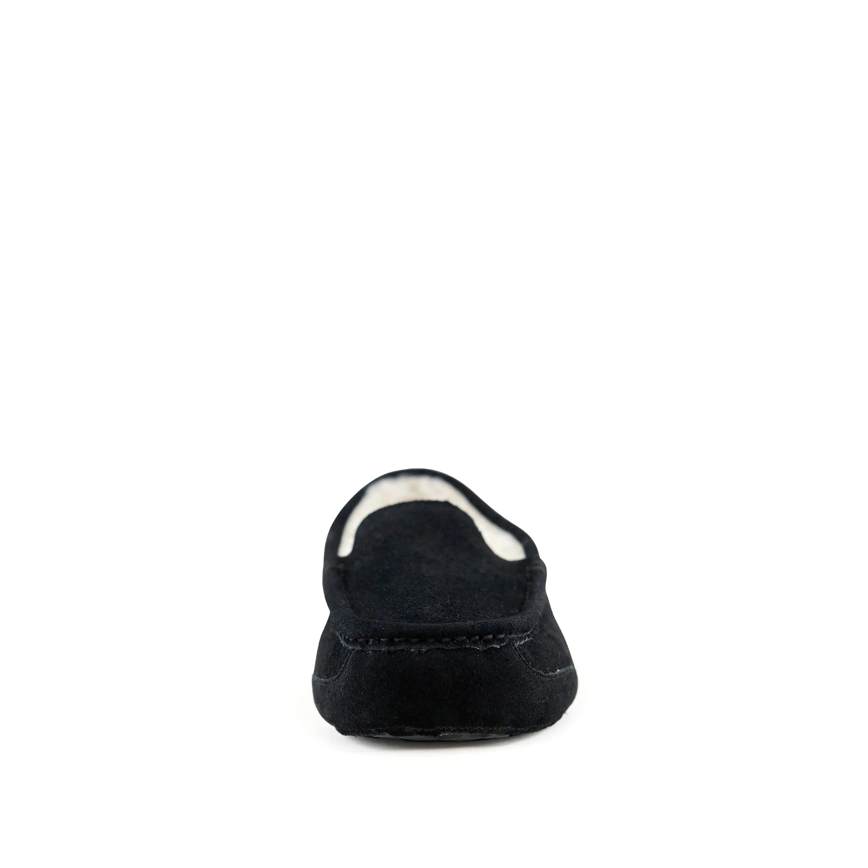 Men's Black PU Suede Lined Slippers