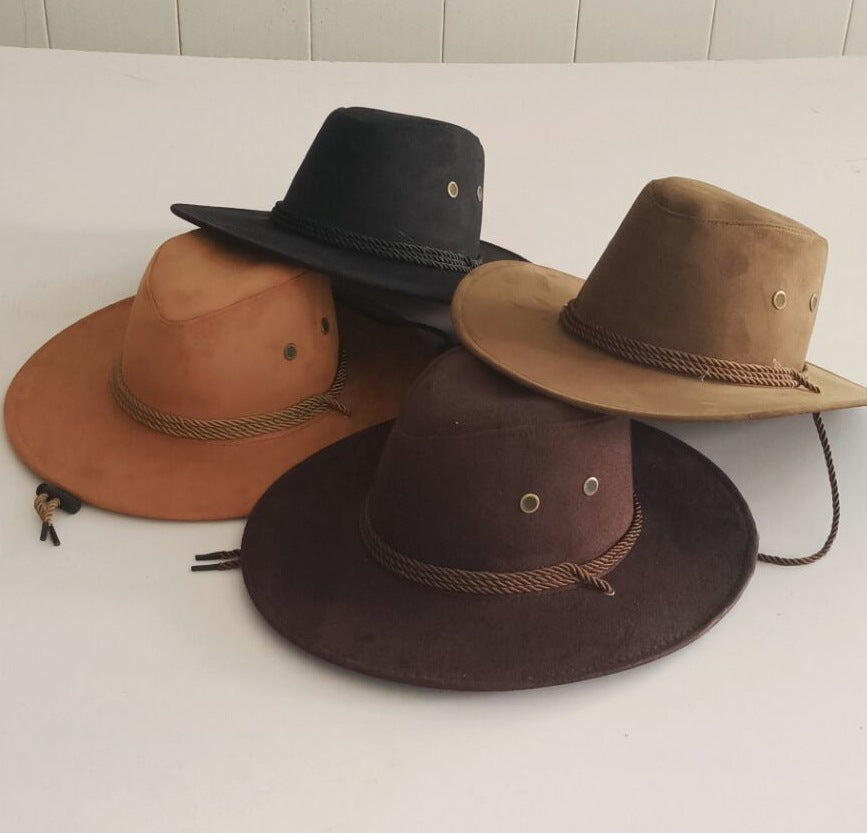Faux Suede Western Rope Rider Hat