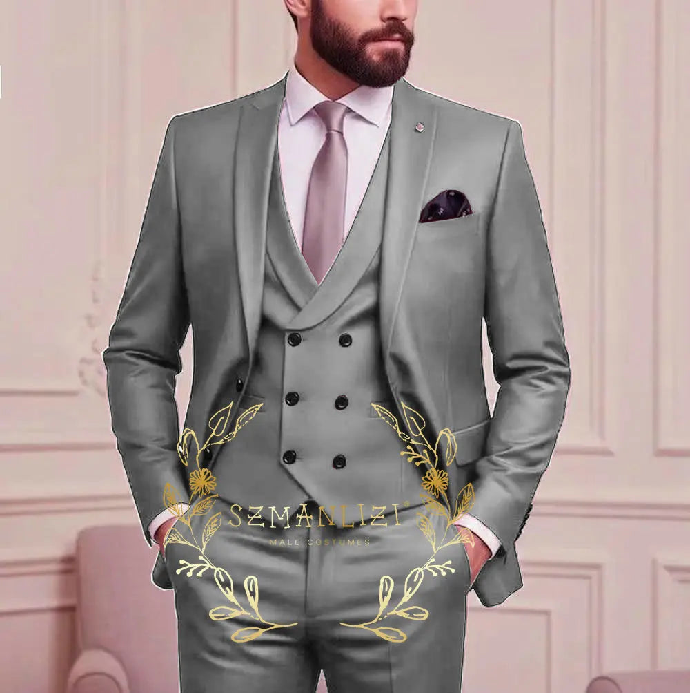 Grey Formal 3pc. Men's Suit