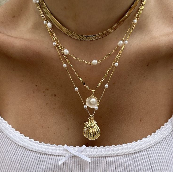 Four Strand Beach Style Necklace