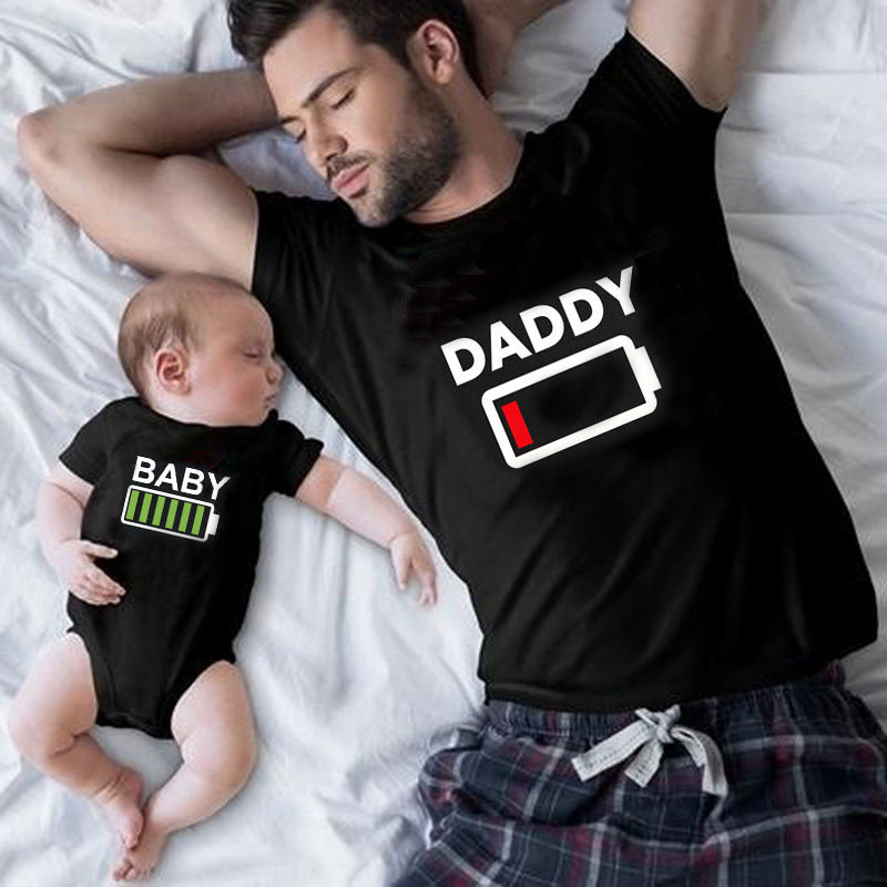 Funny Battery Power Parent-Child Graphic Tees CJ Dropshipping Graphic Tees