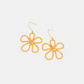 Gold Plated Open Daisy Dangle Earrings Gold One Size Bazaare Mart 18K Gold-Plated Flower Earrings