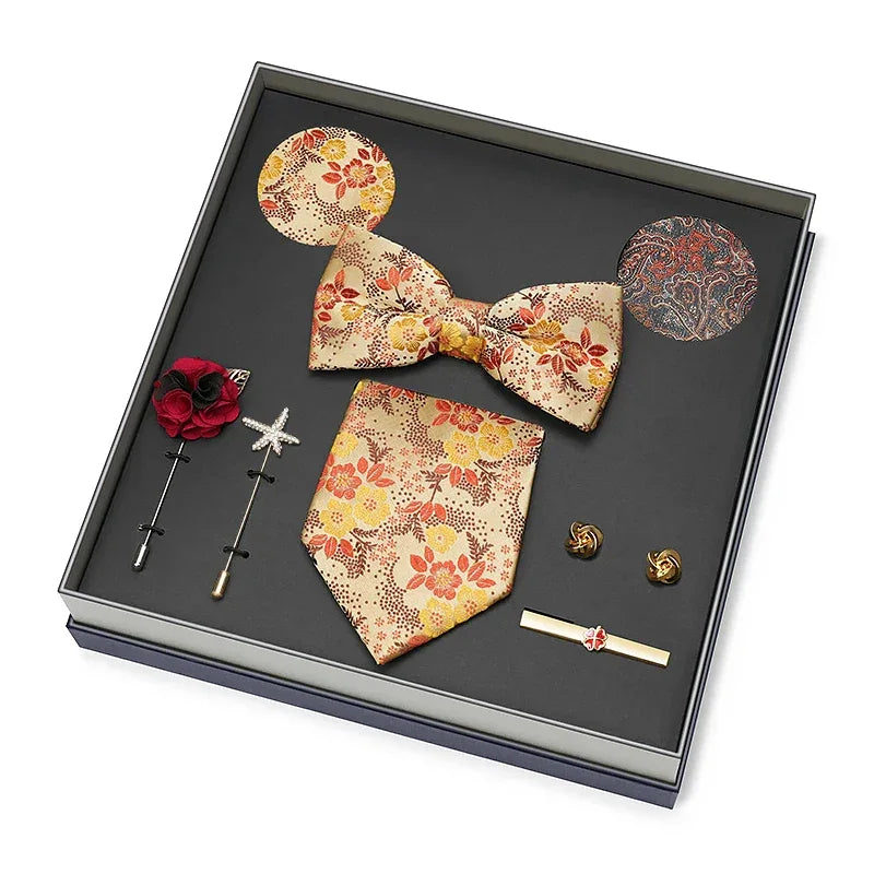 Color Coordinated Necktie 8pc. Boxed Set 6245 Bazaare Mart Men's Tie Set