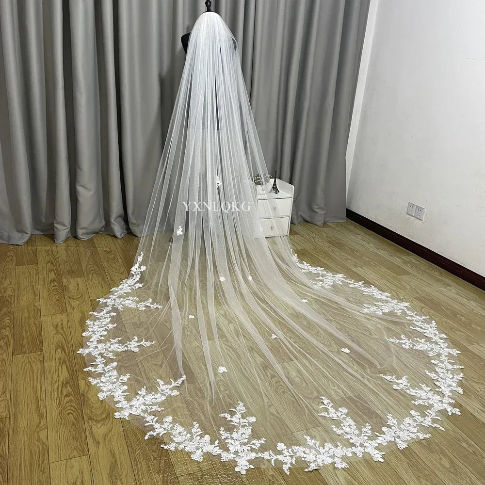Floral Applique Bridal Veil Bazaare Mart Floral Applique Bridal Veil