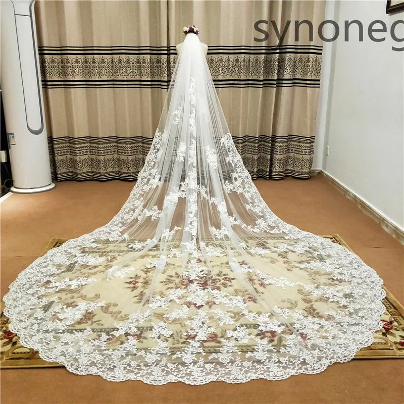 Lace Cathedral Length Bridal Veil Bazaare Mart Wedding Veil