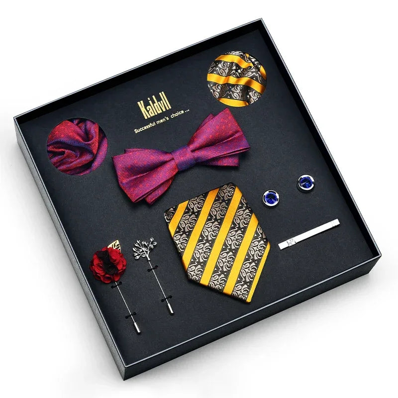 Color Coordinated Necktie 8pc. Boxed Set 6003 Bazaare Mart Men's Tie Set