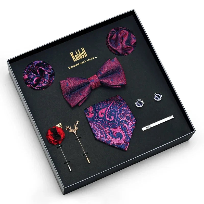 Color Coordinated Necktie 8pc. Boxed Set 6015 Bazaare Mart Men's Tie Set