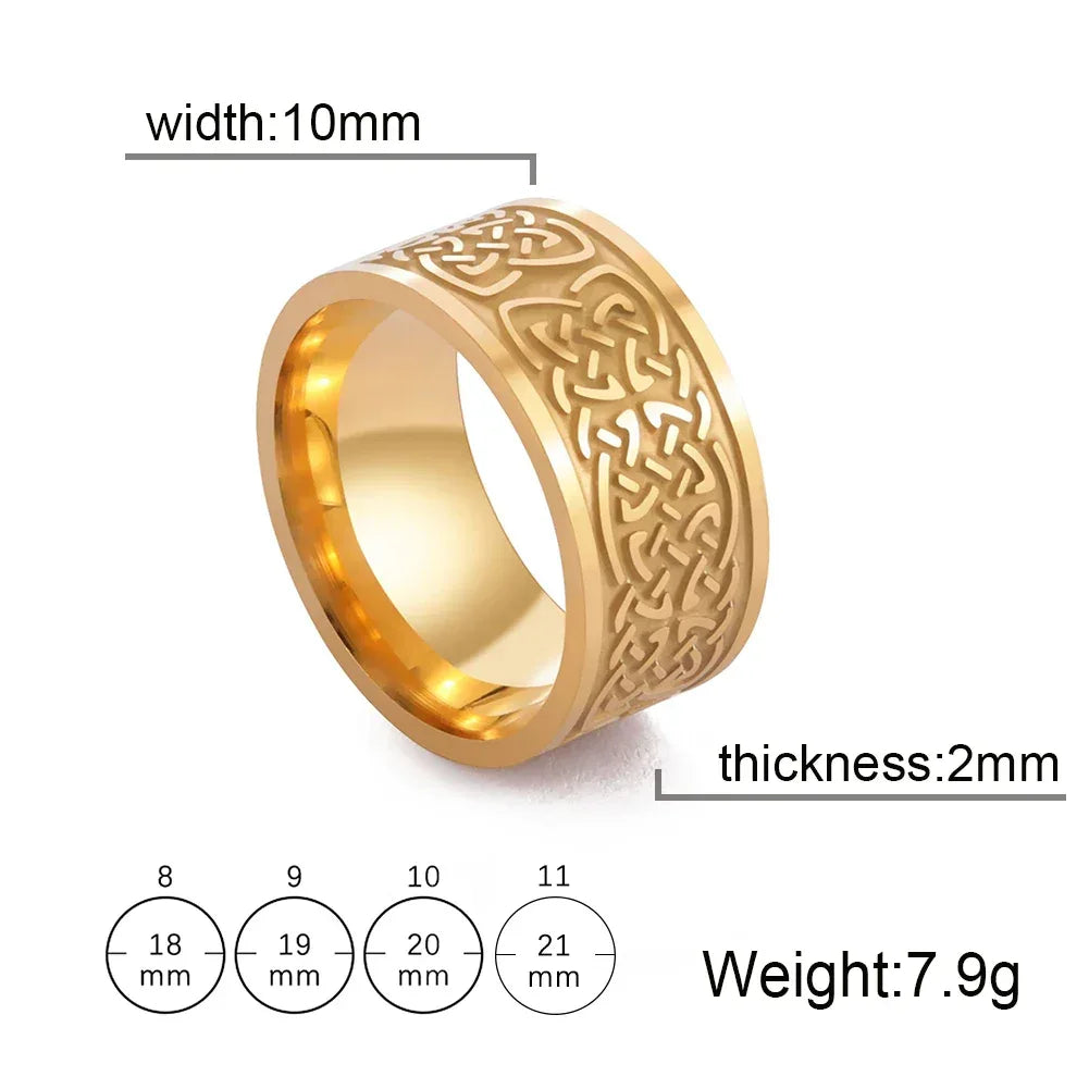 Stainless Steel Vintage Nordic Celtic Knot Rings for Men - Bazaare Mart