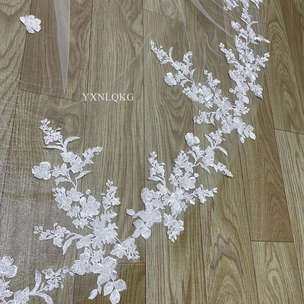 Floral Applique Bridal Veil Bazaare Mart Floral Applique Bridal Veil