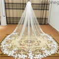 Lace Edge Bridal Veil with Comb White Bazaare Mart Bridal Veil
