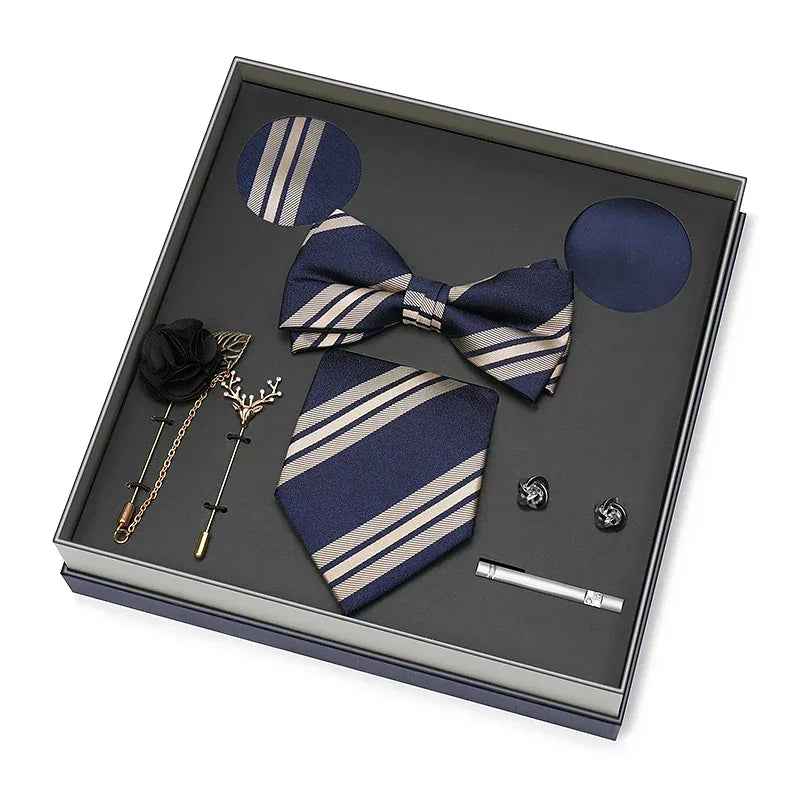 Color Coordinated Necktie 8pc. Boxed Set 6241 Bazaare Mart Men's Tie Set