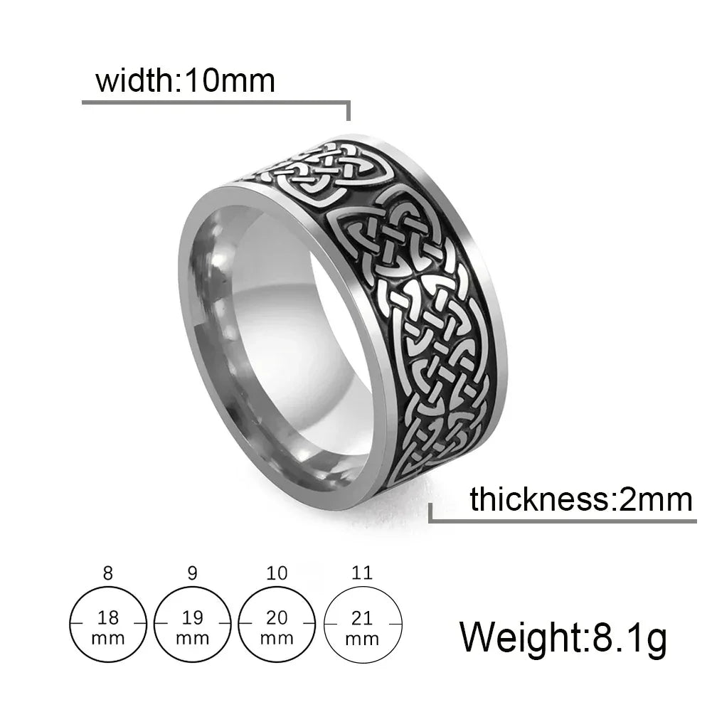 Stainless Steel Vintage Nordic Celtic Knot Rings for Men - Bazaare Mart