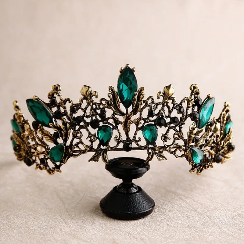 Baroque Retro Dark Crystal Tiara