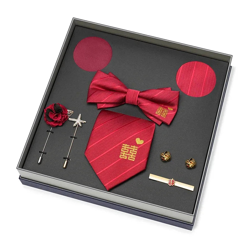 Color Coordinated Necktie 8pc. Boxed Set 6232 Bazaare Mart Men's Tie Set