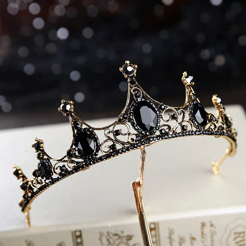 Baroque Retro Dark Crystal Tiara
