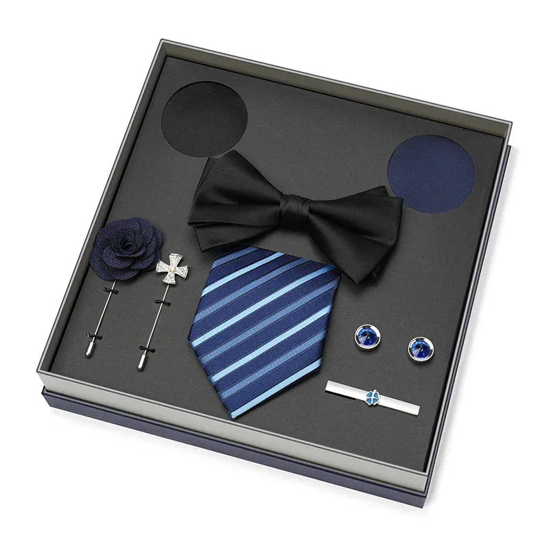 Color Coordinated Necktie 8pc. Boxed Set 6224 Bazaare Mart Men's Tie Set