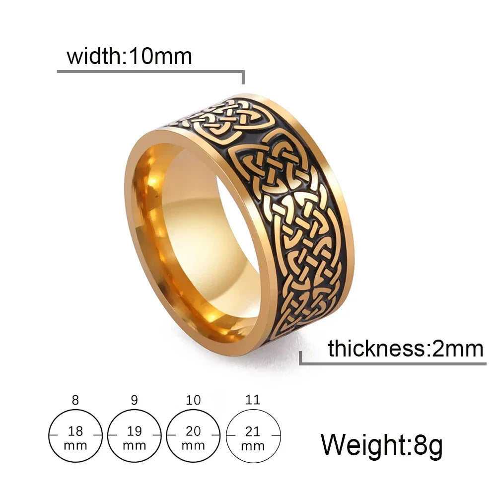 Stainless Steel Vintage Nordic Celtic Knot Rings for Men - Bazaare Mart
