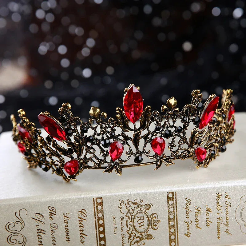 Baroque Retro Dark Crystal Tiara