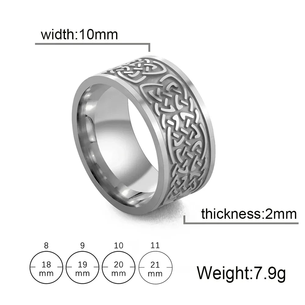 Stainless Steel Vintage Nordic Celtic Knot Rings for Men - Bazaare Mart