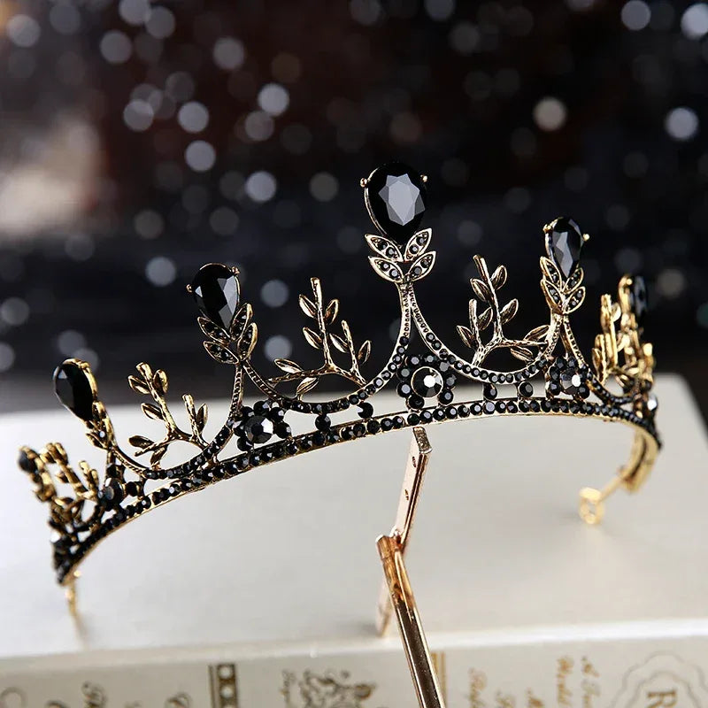Baroque Retro Dark Crystal Tiara - Bazaare Mart