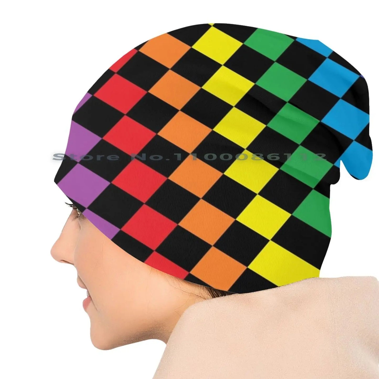 Rainbow Checker Black Hats