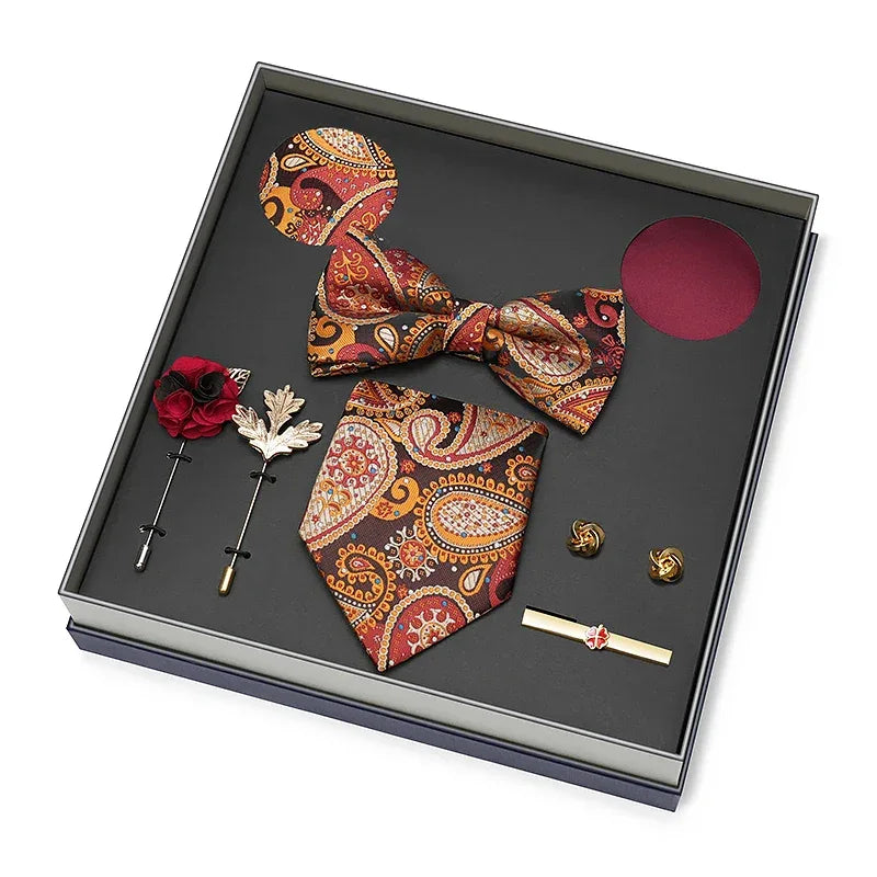 Color Coordinated Necktie 8pc. Boxed Set 6237 Bazaare Mart Men's Tie Set