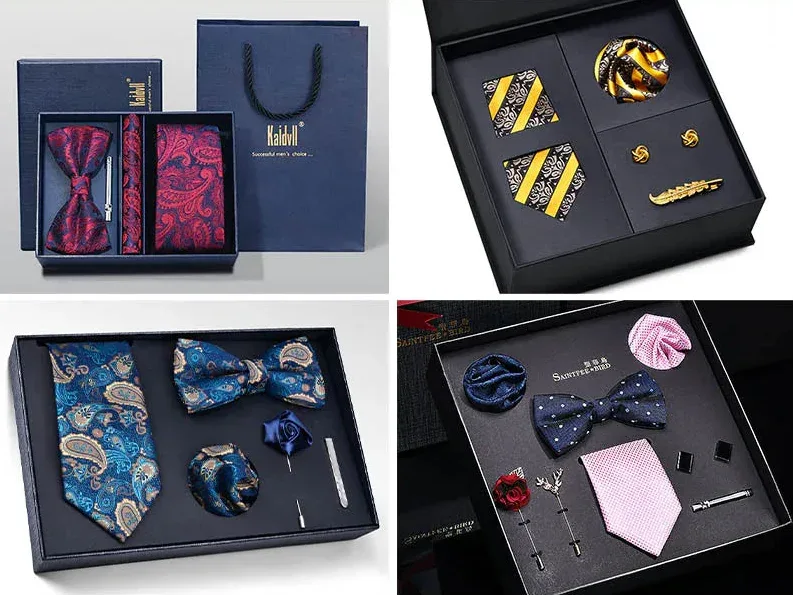 Color Coordinated Necktie 8pc. Boxed Set Bazaare Mart Men's Tie Set