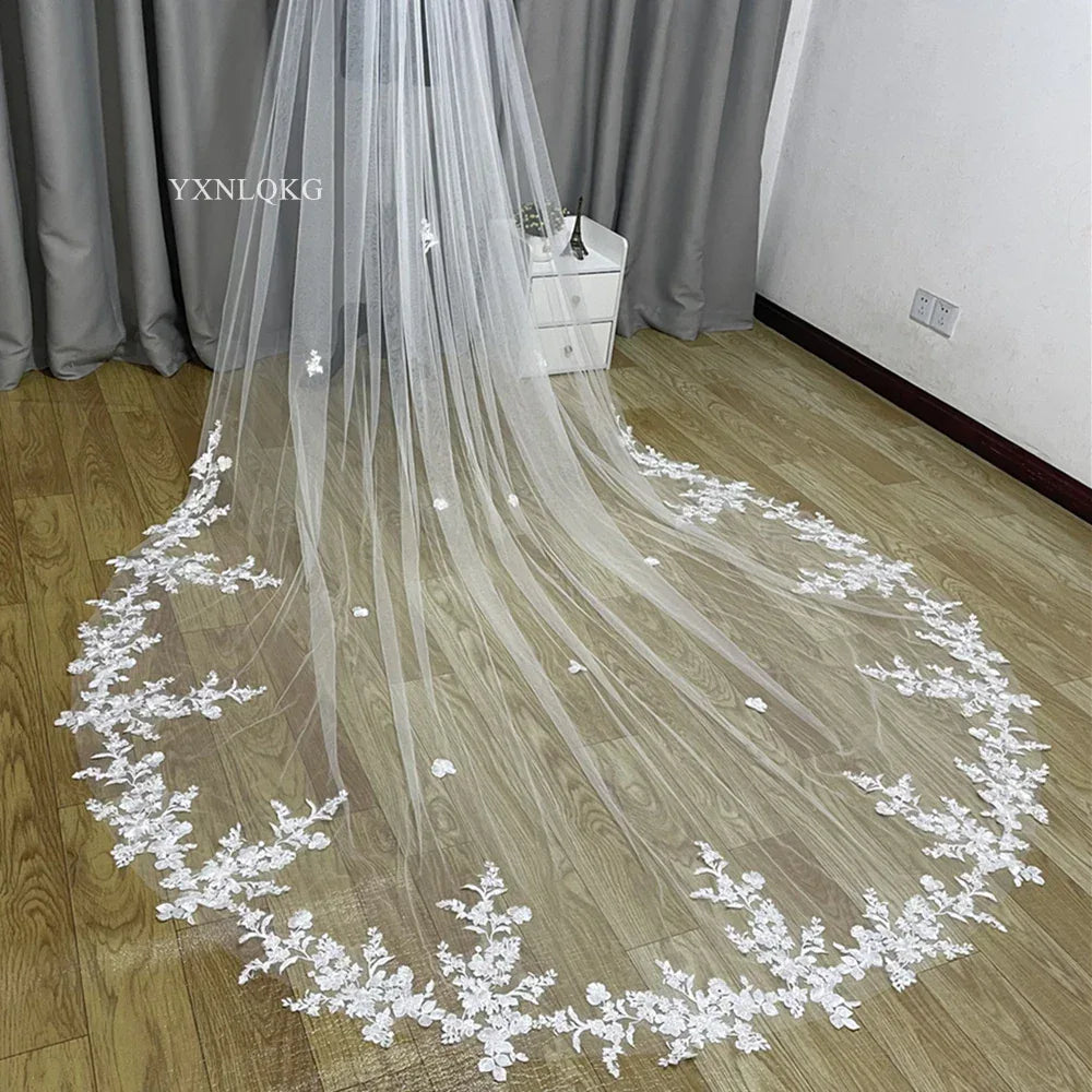 Floral Applique Bridal Veil Bazaare Mart Floral Applique Bridal Veil