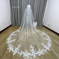 Floral Applique Bridal Veil Ivory Bazaare Mart Floral Applique Bridal Veil