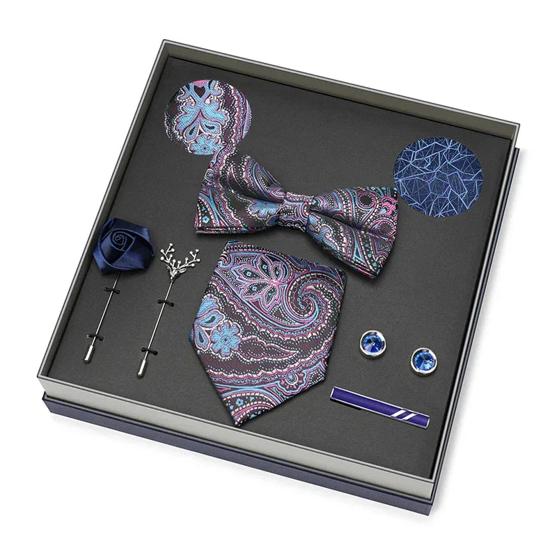 Color Coordinated Necktie 8pc. Boxed Set 6238 Bazaare Mart Men's Tie Set