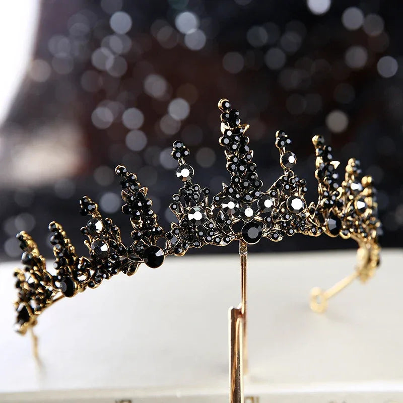 Baroque Retro Dark Crystal Tiara