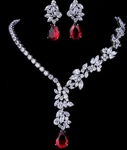 Bridal Rhinestone Jewelry Set red Bazaare Mart Bridal Rhinestone Jewelry Set