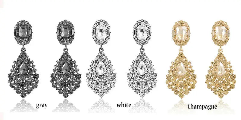 Long Crystal Drop Earrings Bazaare Mart Long Crystal Drop Earrings