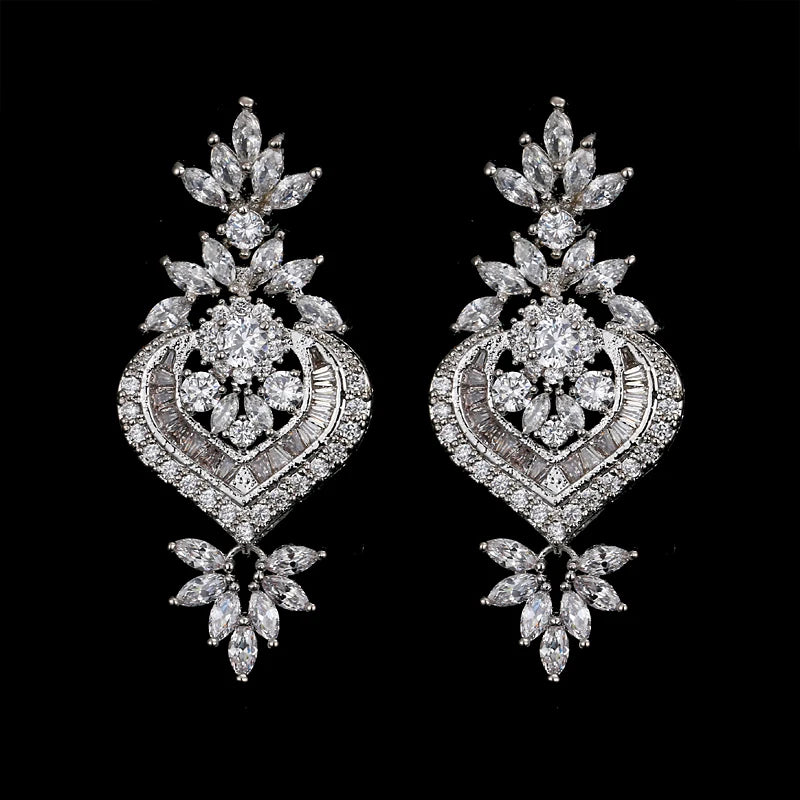 Luxury Big Drop CZ Earrings Bazaare Mart Luxury Big Drop CZ Earrings
