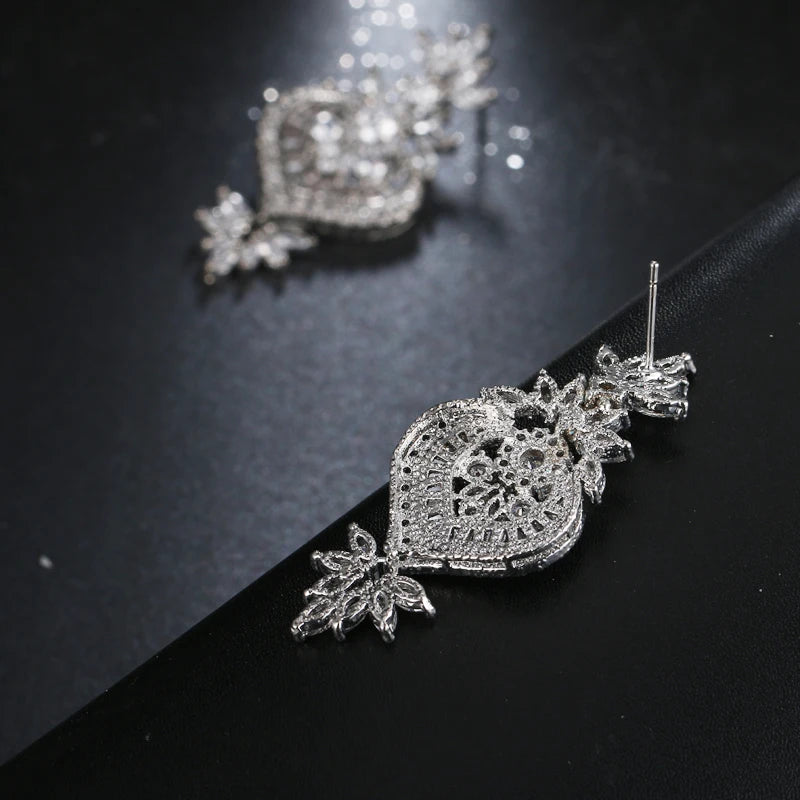 Luxury Big Drop CZ Earrings Bazaare Mart Luxury Big Drop CZ Earrings
