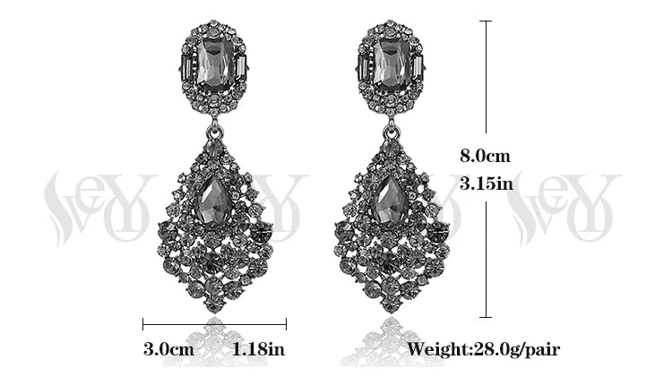 Long Crystal Drop Earrings Bazaare Mart Long Crystal Drop Earrings