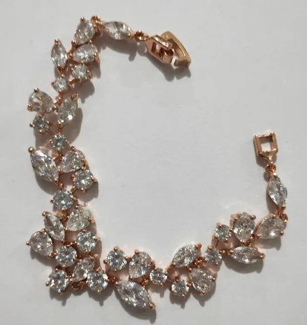 Unique Design CZ Bracelet rose gold color Bazaare Mart Fancy CZ Bracelet