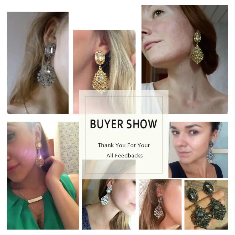 Long Crystal Drop Earrings Bazaare Mart Long Crystal Drop Earrings