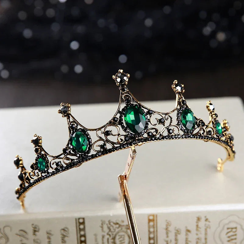 Baroque Retro Dark Crystal Tiara
