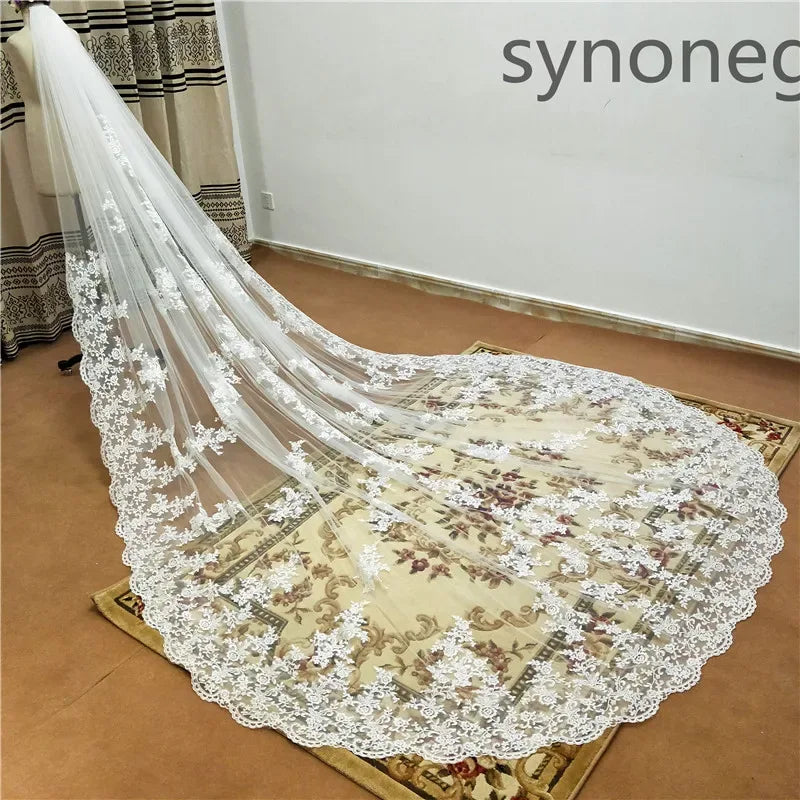 Lace Cathedral Length Bridal Veil Bazaare Mart Wedding Veil