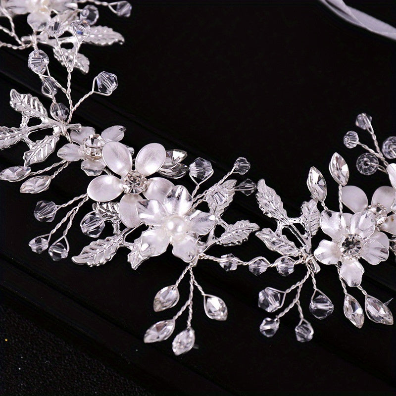 Hand-woven Crystal Floral Wreath Headwear Accessories Headband