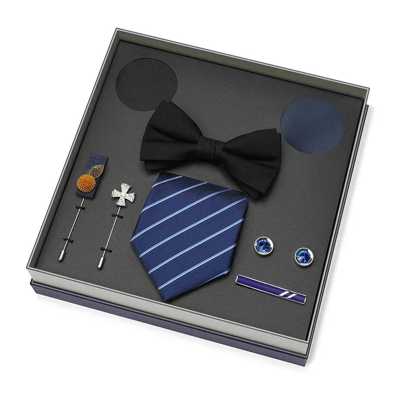 Color Coordinated Necktie 8pc. Boxed Set 6223 Bazaare Mart Men's Tie Set