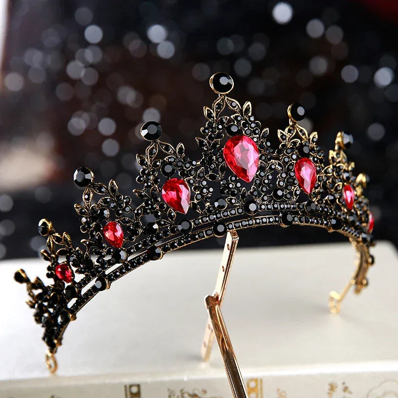 Baroque Retro Dark Crystal Tiara