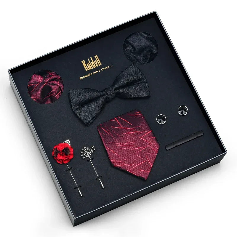 Color Coordinated Necktie 8pc. Boxed Set 6032 Bazaare Mart Men's Tie Set