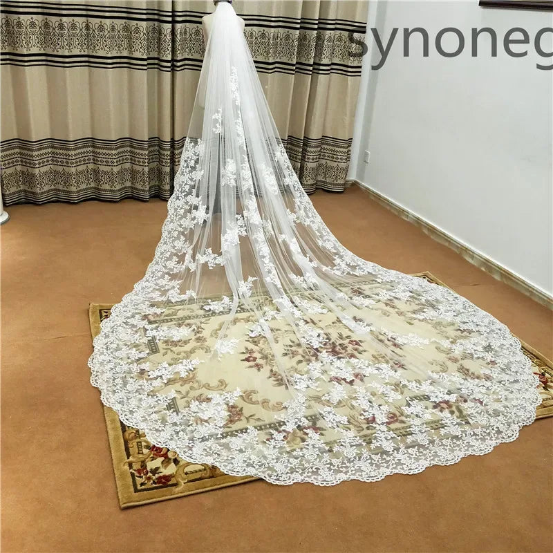 Lace Cathedral Length Bridal Veil Bazaare Mart Wedding Veil