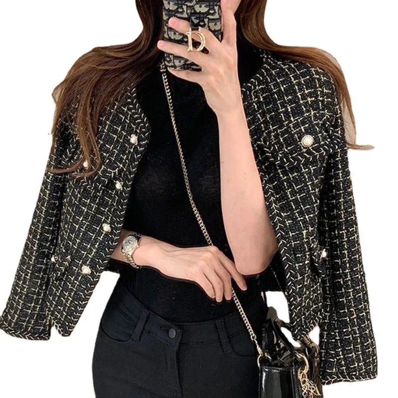 Retro Tweed Pearl Button Boucle' Jacket