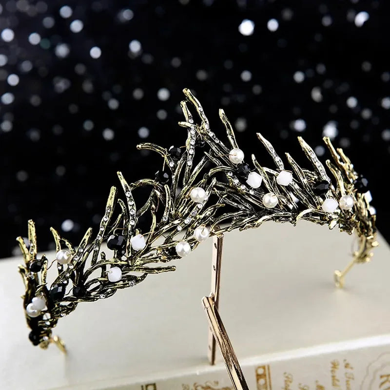 Baroque Retro Dark Crystal Tiara